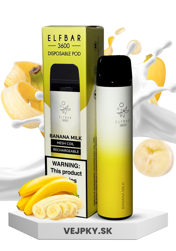 Elf Bar 3600 Vejpky Elf Bar 3600 puffs Milk Banana VEJPKY.SK