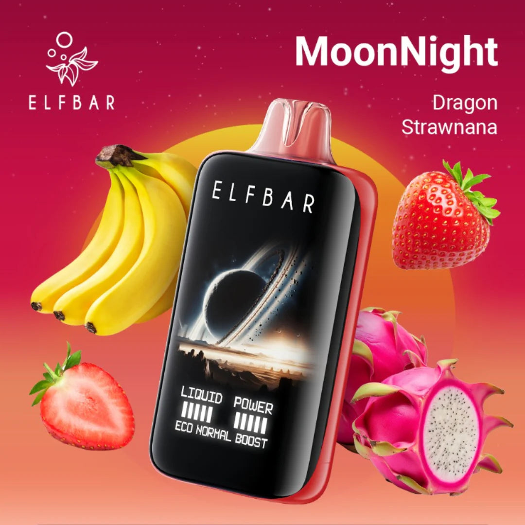 ELF BAR MOON NIGHT 40000 DRAGON STRAWNANA 5%
